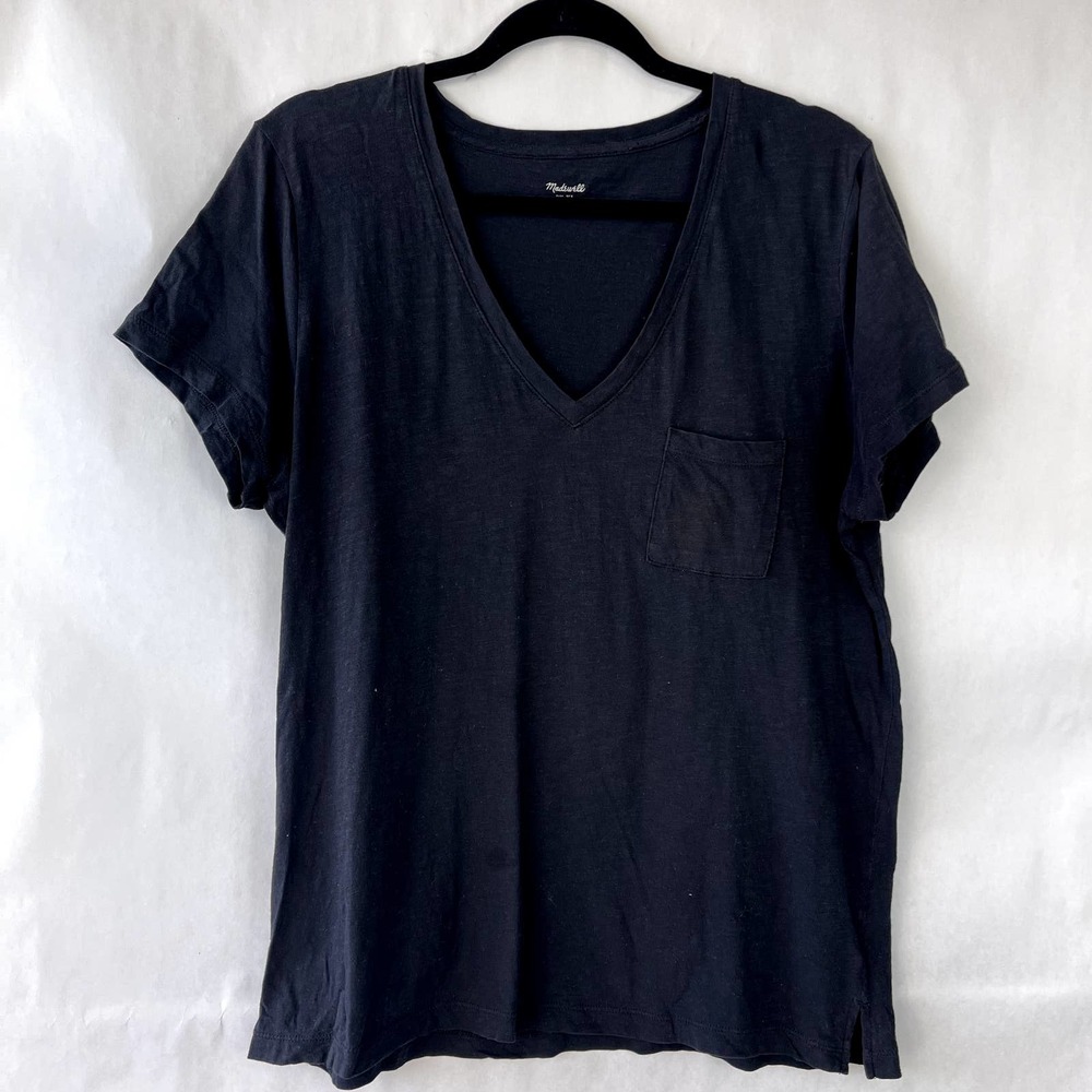 Madewell Pocket Tee Black Womens Size XL